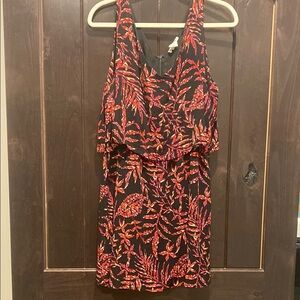 Floral Black and Red Women's Dress